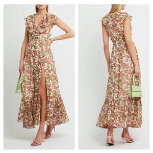 O.P.T Shea Maxi Ruffle Floral Boho Dress